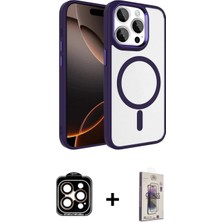 Marsilyan™- iPhone 15 Pro Max Kılıf Kıvılcım Prime - Siyah Bilvis 3D Cam Ekran Koruyucu + Pvd Metal Kamera Lens - Tu