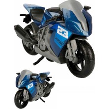 Oyuncak Sahili Motor Motosiklet Motorbisiklet Motorsiklet Erkek Mavi Oyuncak Yarış Motor 28 x 18 cm Detaylı Kırılmaz