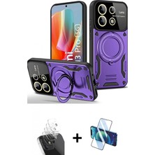 Marsilyan™- Redmi Note 13 Pro 5g Kılıf Kıvılcım Modern Serisi - Siyah 3D Antistatik Cam Ekran Koruyucu + Kamera Lens Koruma Cam - Sf