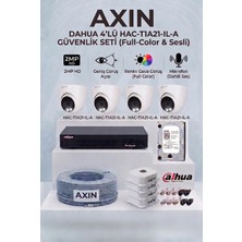 Dahua 4 Kameralı Dome Full Color Sesli Güvenlik Kamera Seti - Mikrofonlu, 2.8mm Geniş Açı, 500 GB Hdd, Akıllı Çift Işık - Gece Renkli