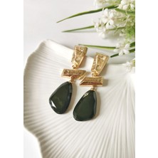 Halley Concept Olive Stone Sallantılı Küpe