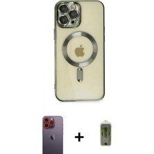 Marsilyan™- iPhone 12 Pro Max Kılıf Nova Işık Özel Seri - Siyah Joko Magic 5d Hayalet Cam + Neon Fosforlu Kamera Lens - Tu