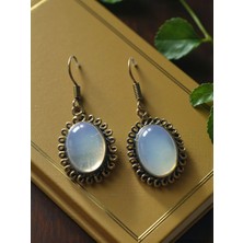 Halley Concept Oval Opal Taşlı Sallantılı Pirinç Küpe