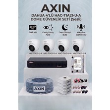 Dahua 4 Kameralı Dome Güvenlik Kamera Seti - Mikrofonlu (Sesli), 2.8mm Geniş Açı, 500 GB Hdd, 4 Kanal Xvr - Iç Mekan