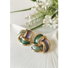 Halley Concept Gold Detaylı Pastel Sarmal Küpe