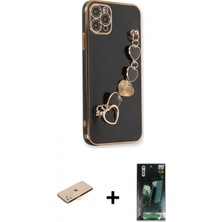 Marsilyan™- iPhone 11 Pro Kılıf Nova Işık Prime - Şeffaf 360 Full Body Arka Koruyucu + Renkli Kamera Lens Koruma Cam - Pe