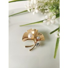 Halley Concept Incili Gingko Broş