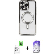 Marsilyan™- iPhone 16 Pro Kılıf Nova Işık Özel Seri - Siyah Bilvis 5in1 3D Magic Cam Ekran Koruyucu + Raze Metal Kamera Lens - Bz