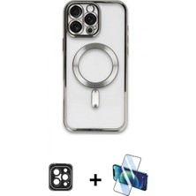 Marsilyan™- iPhone 16 Pro Max Kılıf Nova Işık Özel Seri - Siyah 3D Antistatik Seramik Nano Ekran Koruyucu + Pvd Metal Kamera Lens - Sh