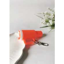 Halley Concept Mini Termos Figürlü Charm Anahtarlık Turuncu – Plastik Çanta Süsü Sevimli Aksesuar 4,5x9,5 cm