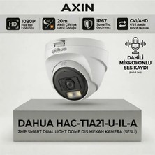 Dahua HAC-T1A21-U-IL-A 2mp Dahili Mikrofonlu Akıllı Işıklı Gece Renkli Dome Kamera