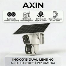 Inox -X15 Çift Lensli 4g Sım Kartlı 360 Hareketli Ptz Güvenlik Kamerası Hieasy Aov