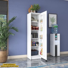 Rani JE104 Beyaz Çok Amaçlı Dolap Tekerlekli 1 Parça 180 cm Yükseklik 45 cm Genişlik 42 cm Derinlik