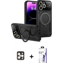 Marsilyan™- iPhone 16 Pro Max Kılıf Kıvılcım Modern Serisi - Siyah Bilvis 3x Ar Hd Cam Ekran Koruyucu + Pvd Metal Kamera Lens - Gd