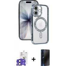 Marsilyan™- iPhone 17 Kılıf Zirve Doku Prime - Siyah 3D Antistatik Hayalet Cam Ekran Koruyucu + Bilvis Titan Kamera Lens - Sh