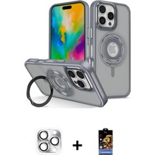 Marsilyan™- iPhone 16 Pro Max Kılıf Nova Minimal Serisi - Siyah Buffer Hayalet Cam Ekran Koruyucu + Pers Alüminyum Kamera Lens - Gs