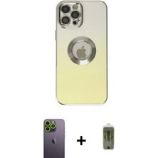 Marsilyan™- iPhone 12 Pro Max Kılıf Kutup Yansıma Özel Seri - Siyah Joko Magic 5d Hayalet Cam + Neon Fosforlu Kamera Lens - Yl