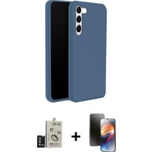 Marsilyan™- Galaxy S24 Kılıf Kozmos Yansıma Özel Seri - Siyah 3D Antistatik Mat Seramik Nano Ekran Koruyucu + Bilvis Titan Kamera Lens - Dnmr