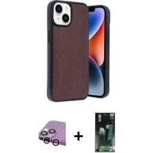 Marsilyan™- iPhone 15 Kılıf Kıvılcım Işık Serisi - Siyah 360 Mat Full Body Arka Koruyucu + Raze Metal Kamera Lens - Pe