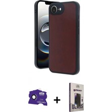Marsilyan™- iPhone 16E Kılıf Kıvılcım Işık Serisi - Siyah Bilvis Hayalet Cam Ekran Koruyucu + Bilvis Titan Kamera Lens - Sh
