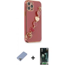 Marsilyan™- iPhone 12 Pro Kılıf Nova Işık Prime - Siyah 360 Mat Full Body Arka Koruyucu + Metal Kamera Lens Koruma Cam - Kuyl