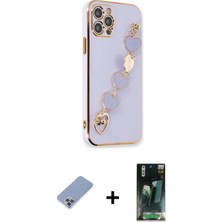 Marsilyan™- iPhone 12 Pro Kılıf Nova Işık Prime - Siyah 360 Mat Full Body Arka Koruyucu + Metal Kamera Lens Koruma Cam - Kuyl