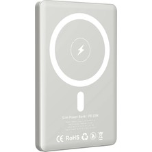 Fuchsia Urr CDB005 5.000 Mah 20W Type-C 15W Kablosuz Şarj Magsafe Ultraslim Pd Powerbank - Natural Grey