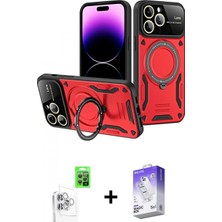 Marsilyan™- iPhone 16 Pro Max Kılıf Kıvılcım Modern Serisi - Siyah Bilvis 5in1 3D Magic Cam Ekran Koruyucu + Raze Metal Kamera Lens - Bz