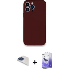 Marsilyan™- iPhone 13 Pro Max Kılıf Zirve Modern Özel Seri - Siyah Bilvis 5in1 5d Magic Hayalet Cam Ekran Koruyucu + Pers Alüminyum Kamera Lens - Lt