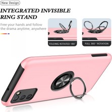 Bezos Galaxy A02S Kılıf Elit Yüzüklü Kapak - Pembe