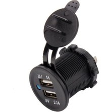 Aogo Su Geçirmez 12V USB Priz Motosiklet Araba Tekne Çift USB Şarj Soketi 5V1A 5V2.1A
