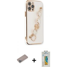 Marsilyan™- iPhone 12 Pro Max Kılıf Nova Işık Prime - Siyah Polymer Nano Ekran Koruyucu + Shine Kamera Lens Koruma Cam - Sabe