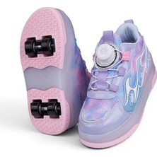 Nstil Unisex Çocuk Spor Ayakkabı Akıllı Bağcıklı Çıkarılabilen Patenli Işıklı Rahat Sneaker 030