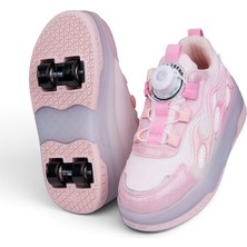 Nstil Unisex Çocuk Spor Ayakkabı Akıllı Bağcıklı Çıkarılabilen Patenli Işıklı Rahat Sneaker 030
