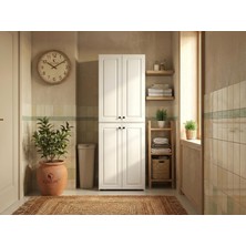 Kenz Life Kenzlife Membran Çamaşır-Kurutma Makinesi Dolabı Roksana Byzbyz Çerçeve 180*70*60 Mebran Kapak Suntalam Gövde Banyo Çift Katlı Arkalıksız