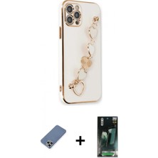 Marsilyan™- iPhone 12 Pro Kılıf Nova Işık Prime - Şeffaf 360 Full Body Arka Koruyucu + Metal Kamera Lens Koruma Cam - Akyl