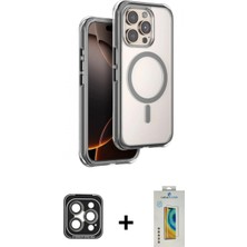 Marsilyan™- iPhone 15 Pro Max Kılıf Zirve Klasik Prime - Siyah Polymer Nano Ekran Koruyucu + Pvd Metal Kamera Lens - Gı