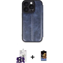 Marsilyan™- iPhone 16 Pro Max Kılıf Zirve Yansıma Serisi - Siyah Buffer Hayalet Cam Ekran Koruyucu + Bilvis Titan Kamera Lens - Sh