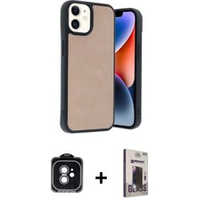 Marsilyan™- iPhone 11 Kılıf Kıvılcım Işık Serisi - Siyah Bilvis Hayalet Cam Ekran Koruyucu + Pvd Metal Kamera Lens - Mı