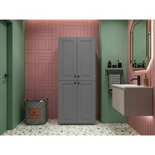 Kenz Life Kenzlife Membran Çamaşır-Kurutma Makinesi Dolabı Jelena Gribyz Çerçeve 180*70*60 Mebran Kapak Suntalam Gövde Banyo Çift Katlı Arkalıksız
