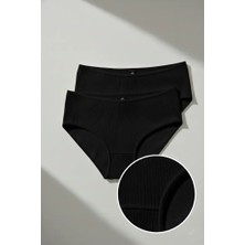 Altınay %100 Pamuk Kadın Fitilli Külot 2’li Paket Iç Giyim Seti - 0910B