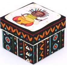 Decobox Afrıcan Dekoratif Hediye Kutusu (10x10x8 Cm.)