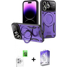 Marsilyan™- iPhone 16 Pro Max Kılıf Kıvılcım Modern Serisi - Siyah Bilvis 5in1 3D Magic Cam Ekran Koruyucu + Raze Metal Kamera Lens - Bz