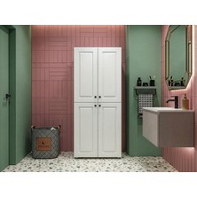 Kenz Life Kenzlife Membran Çamaşır-Kurutma Makinesi Dolabı Jelena Gribyz Çerçeve 180*70*60 Mebran Kapak Mdf Gövde Banyo Çift Katlı Arkalıksız