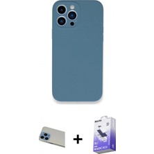 Marsilyan™- iPhone 13 Pro Max Kılıf Zirve Modern Özel Seri - Siyah Bilvis 5in1 5d Magic Hayalet Cam Ekran Koruyucu + Rainbow Kamera Lens Koruma Cam - Mı