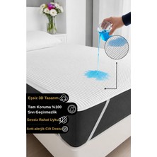 3d-ped %100 Sıvı Su Geçirmez Tek-çift Kişilik Pamuklu Sessiz Köşe Lastikli Yatak Alezi Koruyucu 90x190 cm