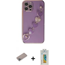 Marsilyan™- iPhone 12 Pro Max Kılıf Nova Işık Prime - Siyah Polymer Nano Ekran Koruyucu + Shine Kamera Lens Koruma Cam - Sabe