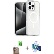 Marsilyan™- iPhone 16 Pro Kılıf Nova Asil Prime - Siyah 3D Antistatik Cam Ekran Koruyucu + Raze Metal Kamera Lens - Cltm