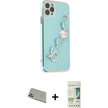Marsilyan™- iPhone 11 Pro Max Kılıf Nova Işık Prime - Siyah 20D Premium Cam Ekran Koruyucu + Rainbow Kamera Lens Koruma Cam - Gd