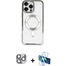 Marsilyan™- iPhone 16 Pro Max Kılıf Nova Işık Özel Seri - Siyah 3D Antistatik Seramik Nano Ekran Koruyucu + Pers Alüminyum Kamera Lens - Gı